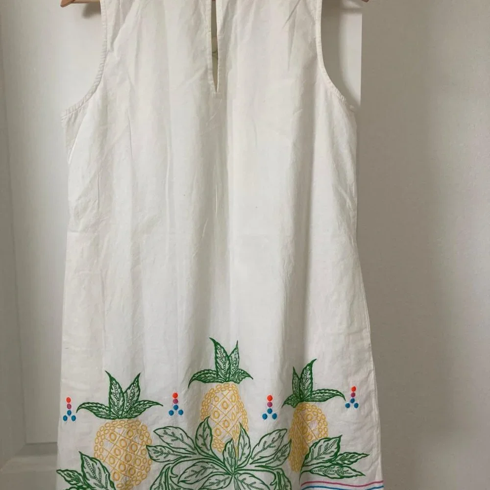 Anthropologie Roller Rabbit White Dress 100% Cotton - Picture 3 of 5